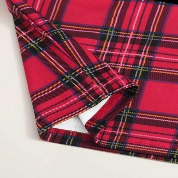 Red Plaid Crop Top XL Extra Large Plus SIze 14 Red Tartan Plaid Crop Top New - Picture 5 of 5